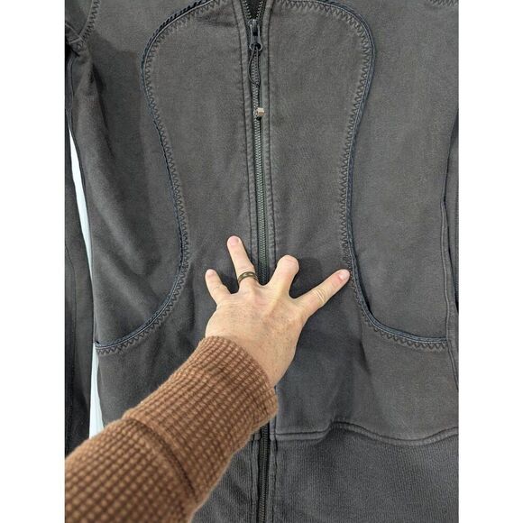 Lululemon Scuba Hoodie‎ women's size 6 gray green sweatshirt zip up tunic - Picture 5 of 8
